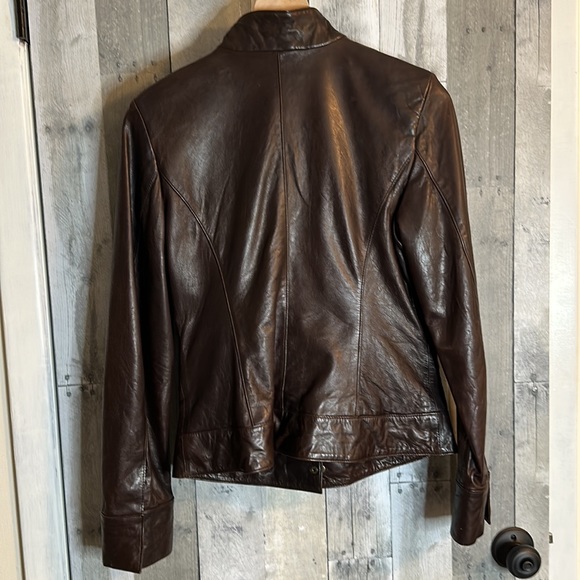 Black Rivet brown leather jacket M - Picture 6 of 15